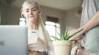 I got creampied in my tight young pussy during a zoom class - Eva Elfie
