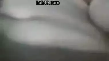 Chubby girl moaning in rubbing pussy and boob press