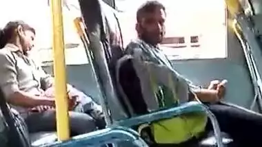 Another tarki guy masturbating in BUS while knowing side passanger girl recording