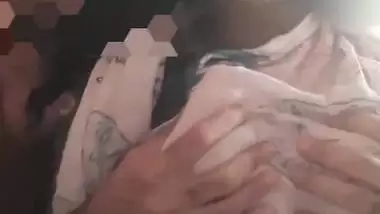 Mallu lovers selfie video with viral romantic boob press